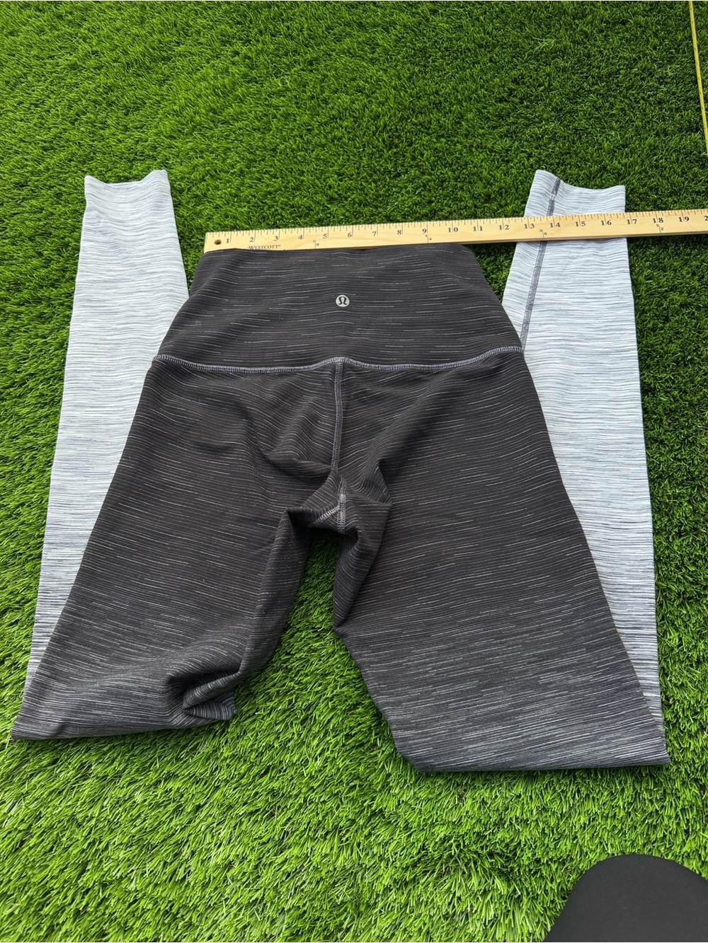 lululemon athletica Black and Light Gray Space-Dye Leggings